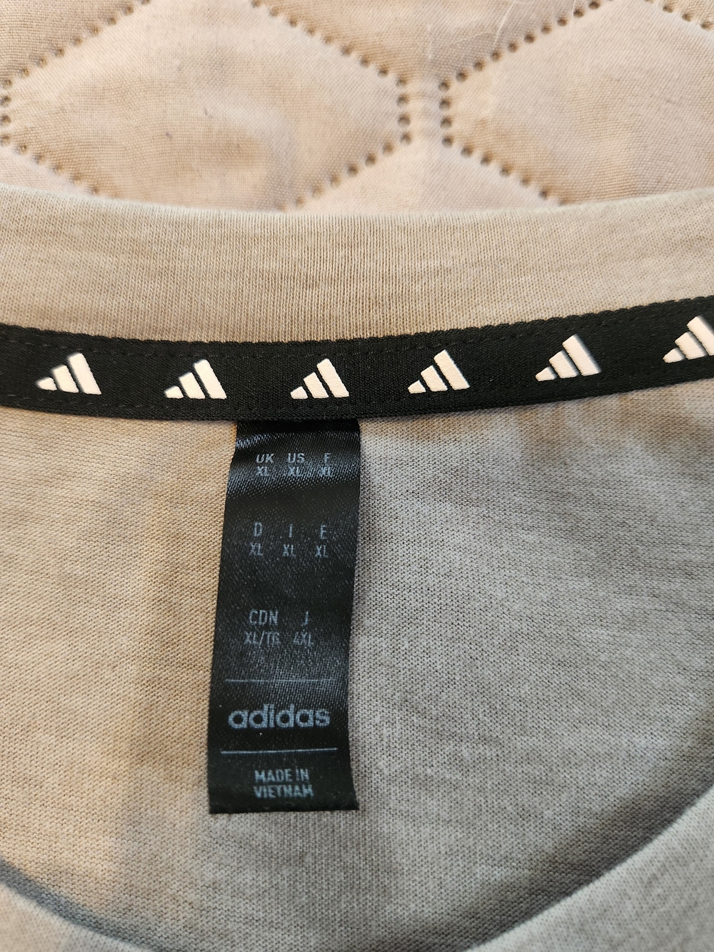 adidas Men's Gray Short Sleeve Crewneck Tee with Black Logo - Picture 3 of 3